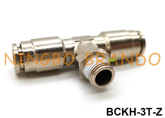 Nhánh nam Tee Đẩy trong Ống Ống khí nén bằng đồng thau Phù hợp 1/8 '' 1/4 '' 3/8 '' 1/2 ''