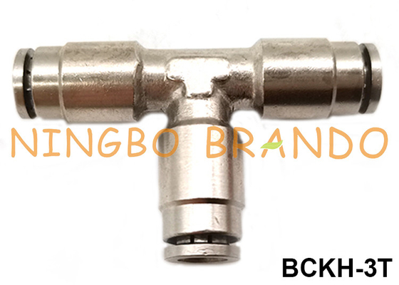 Union Branch Tee T Loại Nam Đẩy vào Ống Ống khí nén bằng đồng thau Phù hợp 1/8 &quot;1/4&quot; 3/8 &quot;1/2&quot;