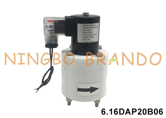 3/4 'PTFE chống ăn mòn van điện tử kháng axit kiềm hóa học 24V 110V 220V