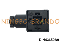 DIN43650A PG9 2P + E Solenoid Valve Coil Connector IP65 AC DC Đen