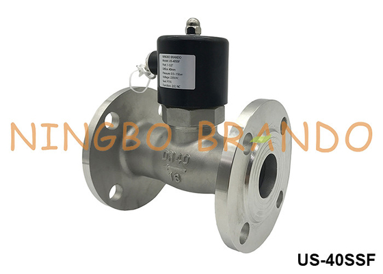DN40 Flanged Steam Hot Water Stainless Steel Solenoid Valve 1.5'' 24V 110V 220V