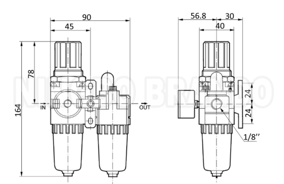 AC2010-01 AC2010-02 FRL Máy điều chỉnh bộ lọc không khí Máy bôi trơn kết hợp