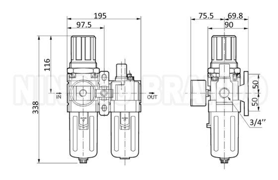 AC5010-06 AC5010-10 SMC loại Bộ lọc không khí khí khí nén kết hợp F.R.L đơn vị