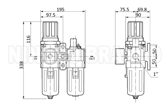 AC5010-06 AC5010-10 SMC loại Bộ lọc không khí khí khí nén kết hợp F.R.L đơn vị