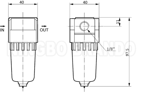 SMC loại 1/8' AF2000-01 1/4' AF2000-02 Bộ lọc không khí khí