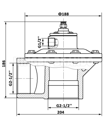 BFEC MF-Z-62S 2-1/2'' Ventil điều khiển từ xa góc phải cho bộ lọc túi