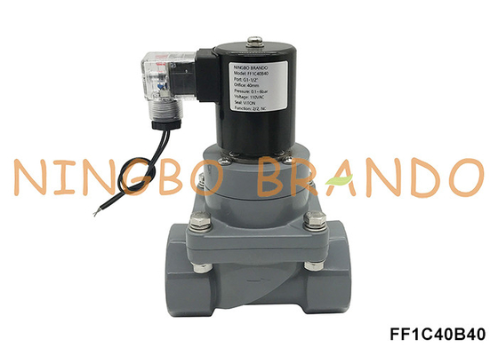 1-1/2' DN40 chống ăn mòn CPVC van điện tử cho axit hóa học 220V 24V