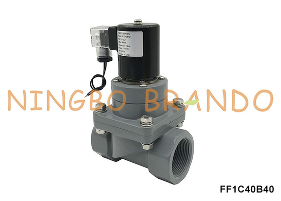 1-1/2' DN40 chống ăn mòn CPVC van điện tử cho axit hóa học 220V 24V