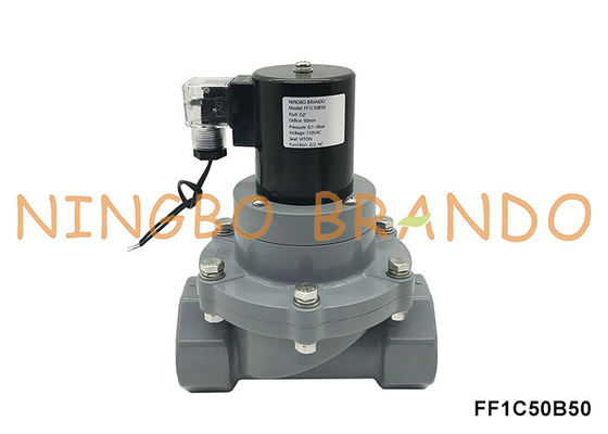2' DN50 chống ăn mòn CPVC Solenoid Valve cho axit hóa học 24V 220V