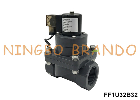 1-1/4' DN32 chống ăn mòn UPVC Solenoid Valve cho axit hóa học 24V 220V