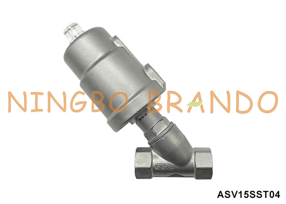 1/2' DN15 PN16 Thread Pneumatic Angle Seat Valve Single Acting Thường đóng