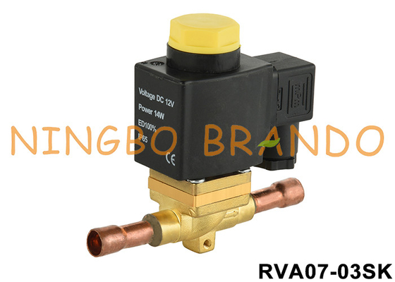 2 Way 3/8' Solder bình thường mở tủ lạnh van điện tử 12V 24V 110V 220V