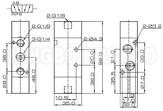 4A220-08 Máy phun điều khiển không khí khí khí nén hai cách 5 Way 2 Position