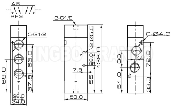 4A420-15 1/2' Pneumatic Air Pilot Valve với thân hợp kim nhôm