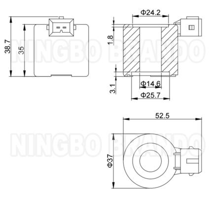 Cuộn dây điện từ 12VDC 16W cho Bộ giảm áp BRC CNG LPG Multivalve