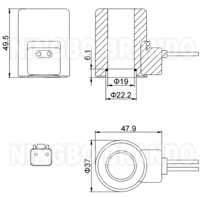 12V 24V Pilot Safety Lock Valve Coil cho máy đào XE60/75/80/135/150/200/215/230