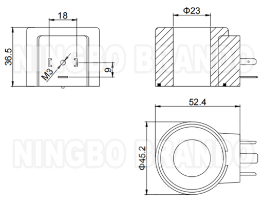 24VDC 26W Vòng cuộn van điện tử thủy lực cho máy đào Foton Lovol FR60