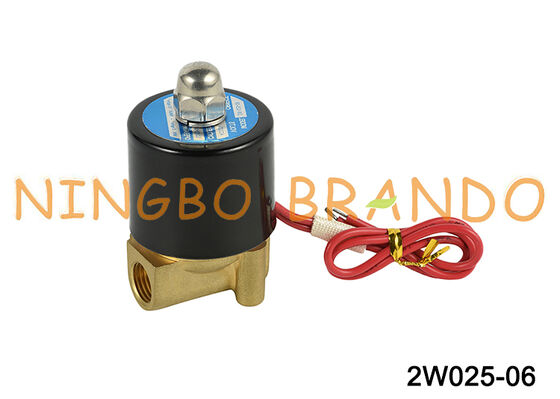 2W025-06 Van điện từ đóng bình thường bằng đồng thau tác động trực tiếp cho nước Dầu khí Khí