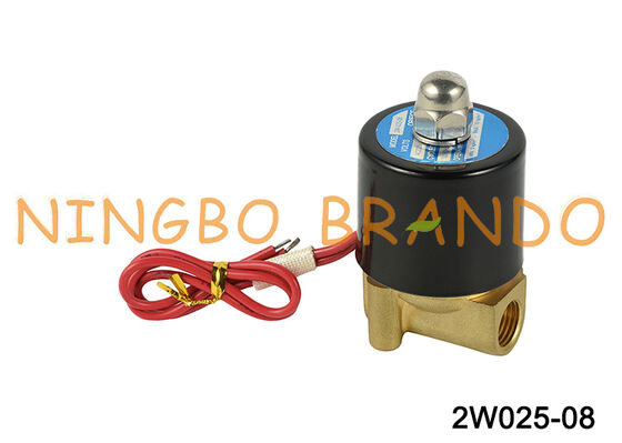 Van điện từ bằng đồng thau điện 2W025-08 1/4 '' 12V DC thường đóng