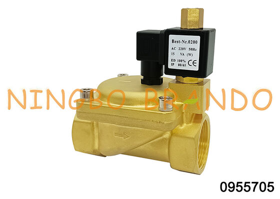 0955705 1.5'' 2 Way Brass Solenoid Valve Thường mở 24V 110V 220V