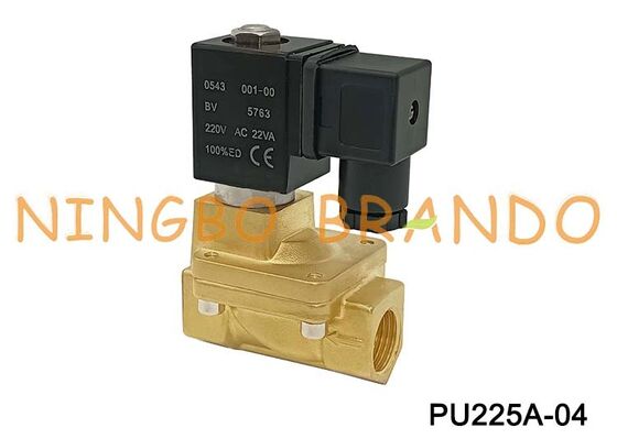 Shako Loại PU225A-04 1/2 '' Van điện từ bằng đồng thường đóng 2 chiều 24V 110V 220V