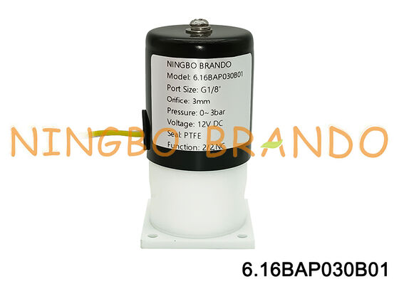 Van điện từ PTFE 1/8 '' để cách ly chống ăn mòn axit kiềm