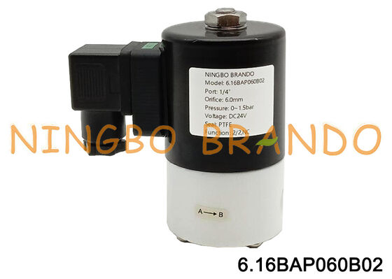 1/4'' PTFE Solenoid Valve For Anti-corrosive Isolation 24V 110V 220V