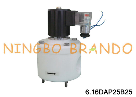 1'' Van điện từ chống ăn mòn PTFE Axit kiềm Kháng hóa chất