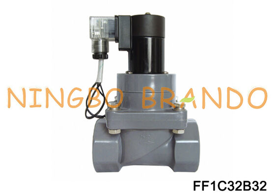 Van điện từ chống ăn mòn CPVC 1-1/4 '' cho axit hóa học kiềm 24V 110V 220V