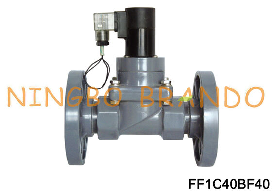 Van màng mặt bích CPVC DN40 1-1/2 '' dùng cho hóa chất kiềm axit 220V 110V 24V