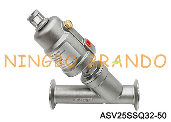 1/2 '' Tri Kẹp Van hơi góc bằng khí nén DN15 PN16 Thép không gỉ