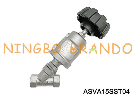 Van góc ngồi 1/2 '' DN 15 Thép không gỉ hơi nước bằng khí nén có tay cầm điều chỉnh mở