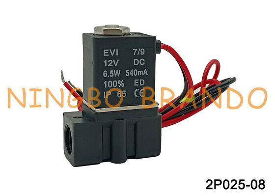 2P0250-08 Van điện từ 2 chiều Van điện từ khí nén bằng nhựa 1/4 ''