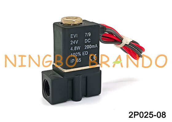 2P025-08 Van điện từ tác động trực tiếp bằng khí nén bằng nhựa cho nước không khí DC24V