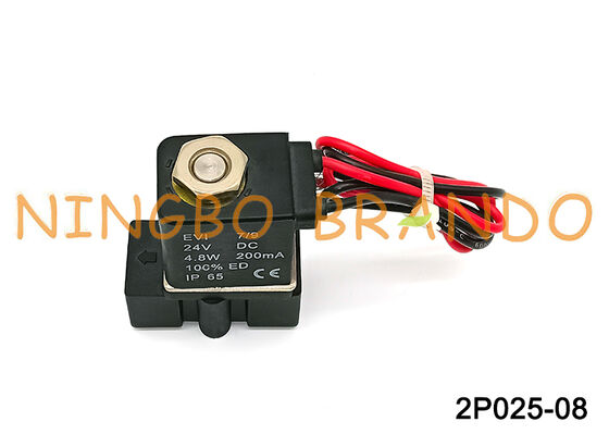 2P025-08 Van điện từ tác động trực tiếp bằng khí nén bằng nhựa cho nước không khí DC24V