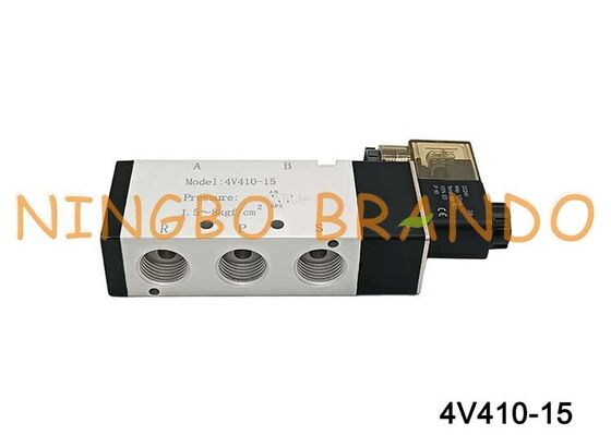 AIRTAC Loại 1/2 '' Van khí điện từ 4V410-15 12V 24V 110V 220V Cuộn dây đơn 2 vị trí 5 chiều