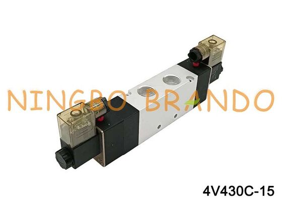 Airtac Loại 4V430C-15 Van khí điện từ 5/3 chiều 4V400 Series