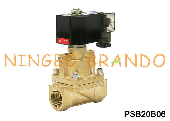 Van điện từ hơi nước áp suất cao bằng đồng thau 3/4 '' thường đóng