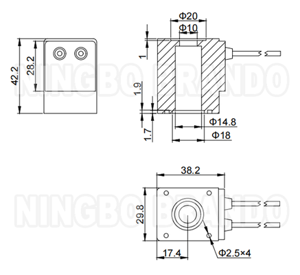 0543 Lọc dây chuyền van điện điện tử DC6V 11W 14,5mm lỗ 42mm chiều cao