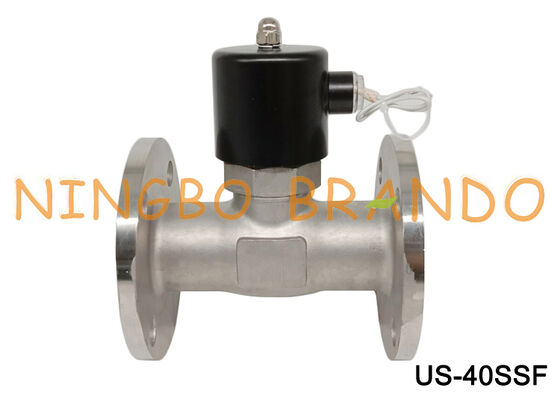 Van điện từ mặt bích DN40 bằng thép không gỉ 0,5-15 Bar 2/2 chiều NC 1.5 '' 24V 220V