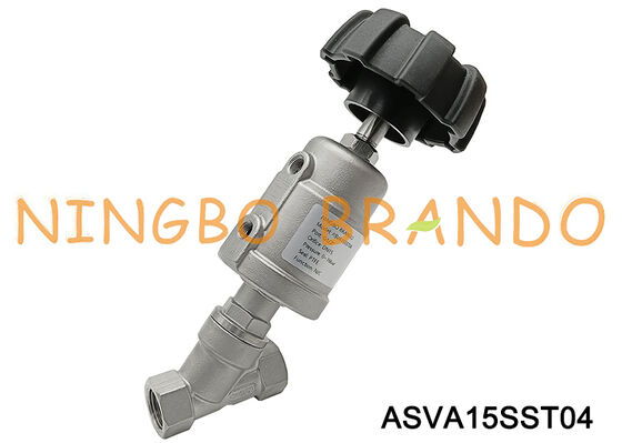 1/2'' Stainless Steel Pneumatic Steam Angle Seat Valve with Opening Adjustment Handle