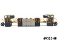 1/4 '' NPT 5/2 Way 4V320-08 Van điều khiển khí nén đôi điện từ 12V 24V 110V 220V
