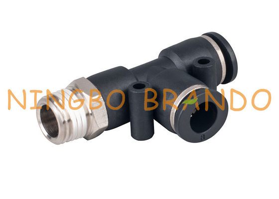 1/4 '' 8mm Kết nối nhanh Phụ kiện ống khí nén Tee Male Run Tee