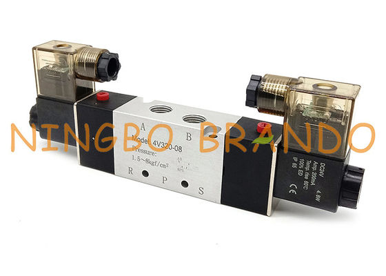 4V320-08 1/4 '' Inch Double Coil 5/2 Way Khí nén Van điện từ