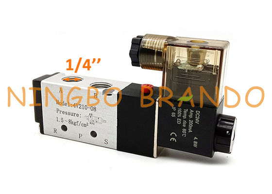 1/4 '' 4V210-08 Van điều khiển khí nén đơn điện từ 5/2 chiều