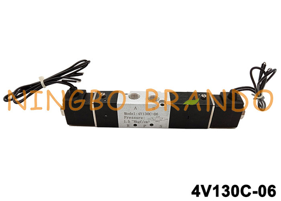 4V130C-06 Airtac 1/8 '' Van điện từ khí nén 5/3 đường 24V 220V