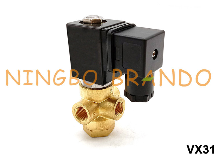 3/2 Way 1/8 '' 1/4 '' Van điện từ bằng đồng thau tác động trực tiếp 24V 220V VX31