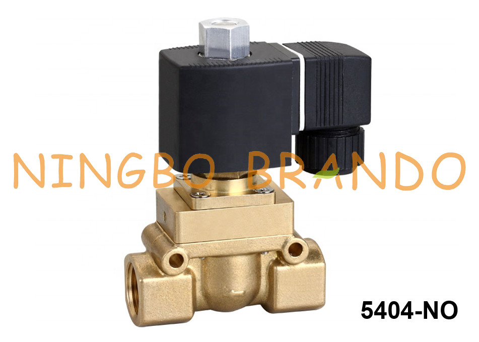 Van điện từ bằng đồng thau thường mở áp suất cao 1/4 '' 3/8 '' 1/2 '' 40 bar 24V 220V