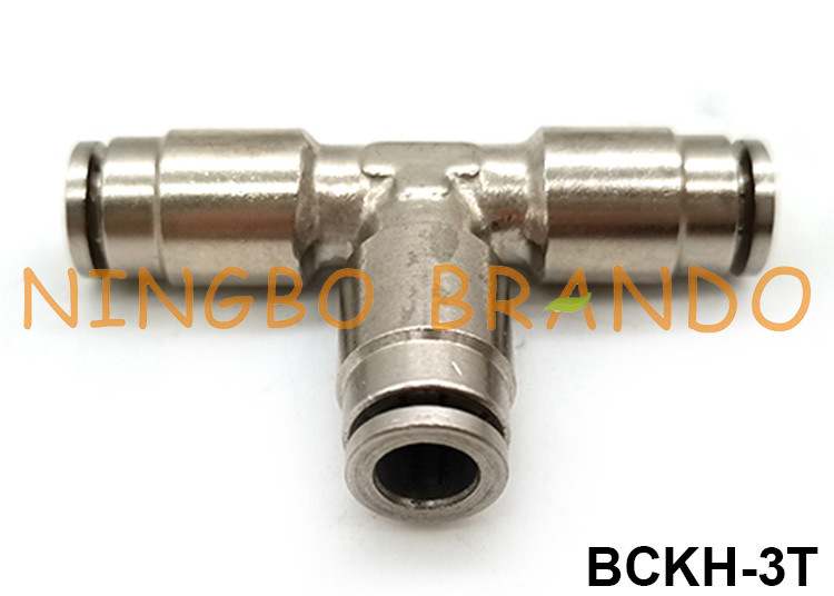 Union Branch Tee T Type Nam Đẩy vào ống Lắp ống khí nén bằng đồng thau