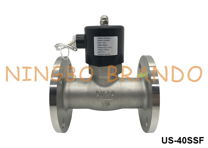 DN40 Flanged Steam Hot Water Stainless Steel Solenoid Valve 1.5'' 24V 110V 220V